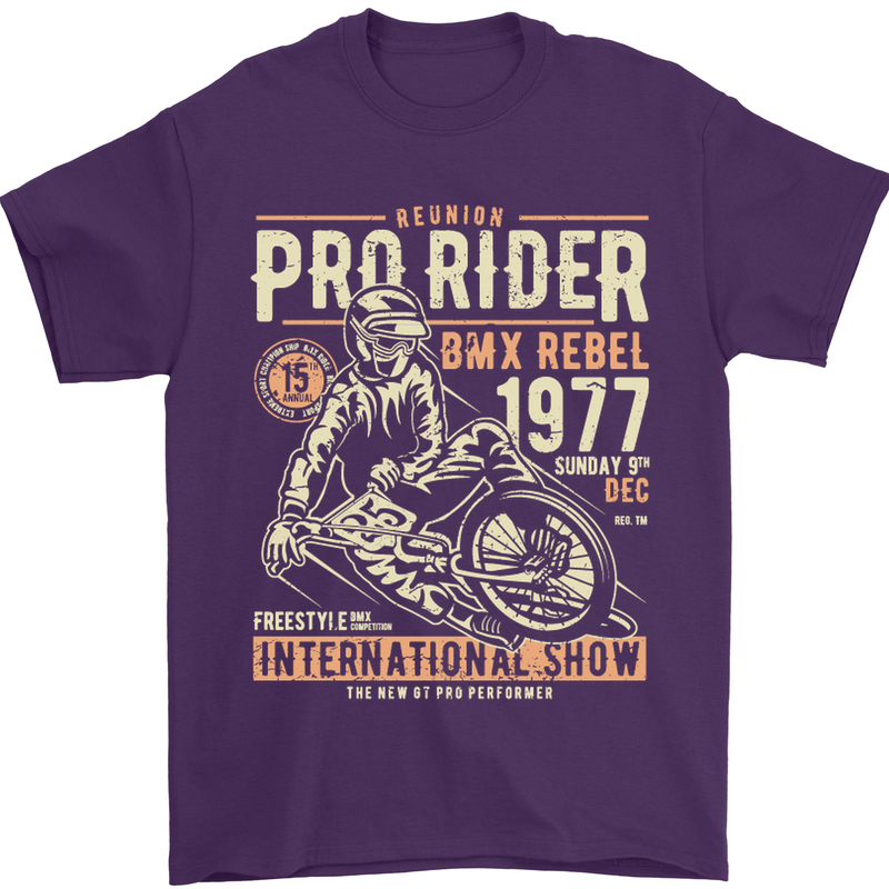 BMX Pro-Rider 1977 Cycling Bike Bicycle Mens T-Shirt Cotton Gildan Purple