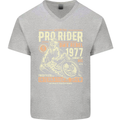 BMX Pro-Rider 1977 Cycling Bike Bicycle Mens V-Neck Cotton T-Shirt Sports Grey