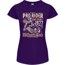 BMX Pro-Rider 1977 Cycling Bike Bicycle Womens Petite Cut T-Shirt Purple