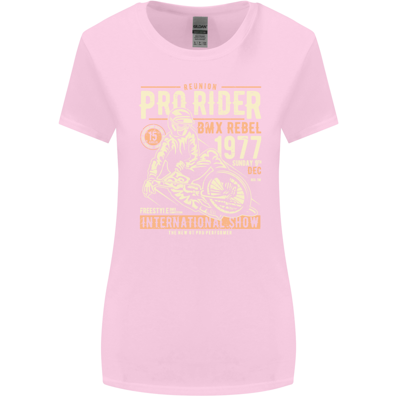 BMX Pro-Rider 1977 Cycling Bike Bicycle Womens Wider Cut T-Shirt Light Pink