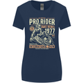 BMX Pro-Rider 1977 Cycling Bike Bicycle Womens Wider Cut T-Shirt Navy Blue