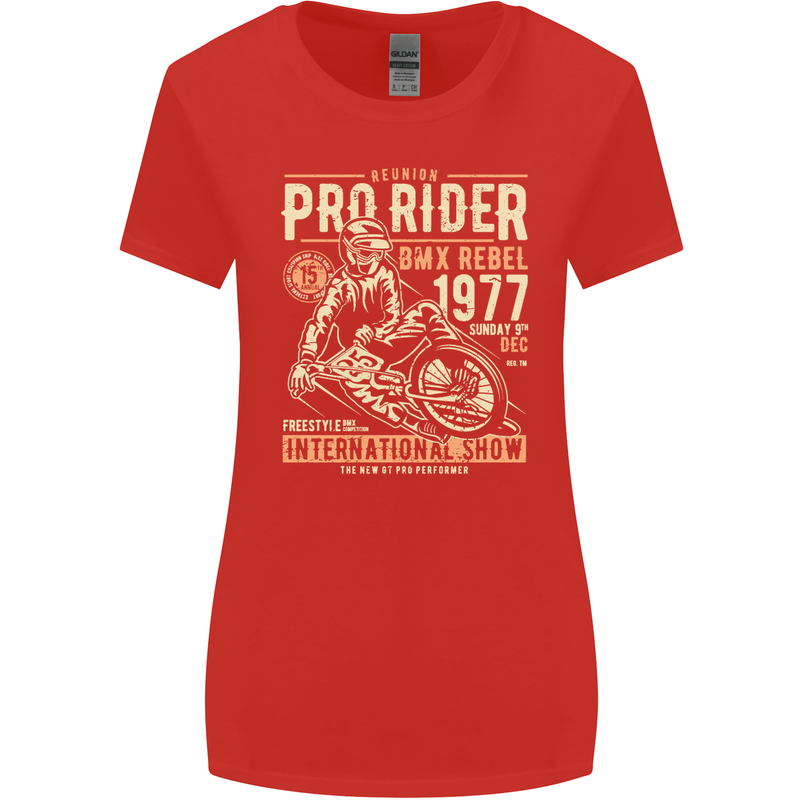 BMX Pro-Rider 1977 Cycling Bike Bicycle Womens Wider Cut T-Shirt Red
