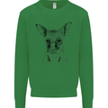 Baby Kangaroo Sketch Ecology Environment Kids Sweatshirt Jumper Irish Green