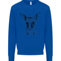Baby Kangaroo Sketch Ecology Environment Kids Sweatshirt Jumper Royal Blue