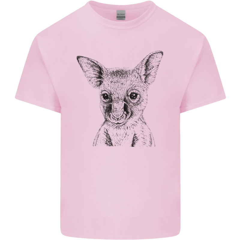 Baby Kangaroo Sketch Ecology Environment Kids T-Shirt Childrens Light Pink