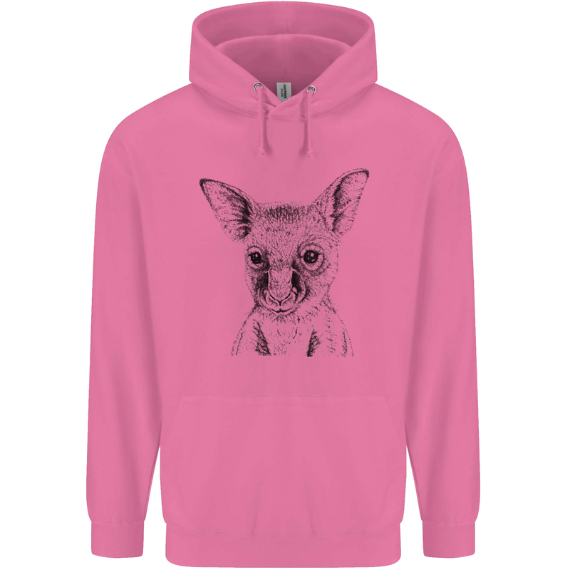 Baby Kangaroo Sketch Ecology Environment Mens 80% Cotton Hoodie Azelea