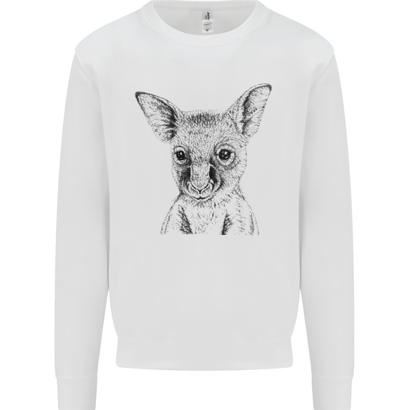 Baby Kangaroo Sketch Ecology Environment Mens Sweatshirt Jumper White