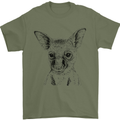 Baby Kangaroo Sketch Ecology Environment Mens T-Shirt Cotton Gildan Military Green