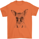 Baby Kangaroo Sketch Ecology Environment Mens T-Shirt Cotton Gildan Orange