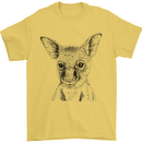 Baby Kangaroo Sketch Ecology Environment Mens T-Shirt Cotton Gildan Yellow