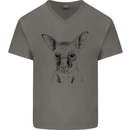 Baby Kangaroo Sketch Ecology Environment Mens V-Neck Cotton T-Shirt Charcoal