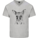 Baby Kangaroo Sketch Ecology Environment Mens V-Neck Cotton T-Shirt Sports Grey