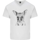 Baby Kangaroo Sketch Ecology Environment Mens V-Neck Cotton T-Shirt White