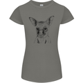 Baby Kangaroo Sketch Ecology Environment Womens Petite Cut T-Shirt Charcoal