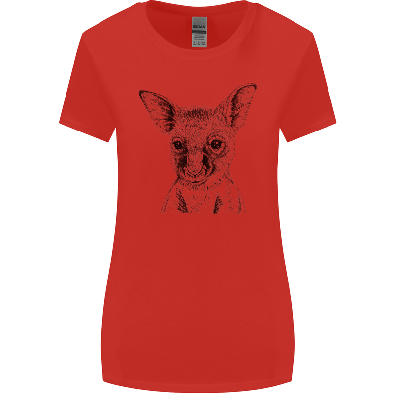 Baby Kangaroo Sketch Ecology Environment Womens Wider Cut T-Shirt Red