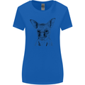 Baby Kangaroo Sketch Ecology Environment Womens Wider Cut T-Shirt Royal Blue
