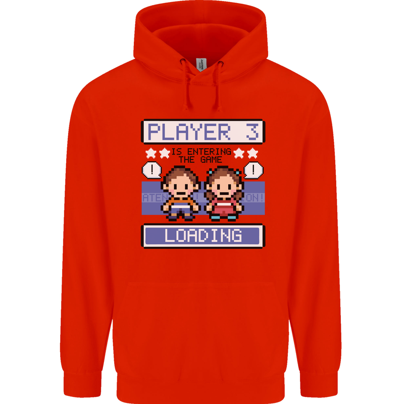 Baby Pregnancy Expecting Dad Mum to Be Mens 80% Cotton Hoodie Bright Red