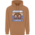 Baby Pregnancy Expecting Dad Mum to Be Mens 80% Cotton Hoodie Caramel Latte