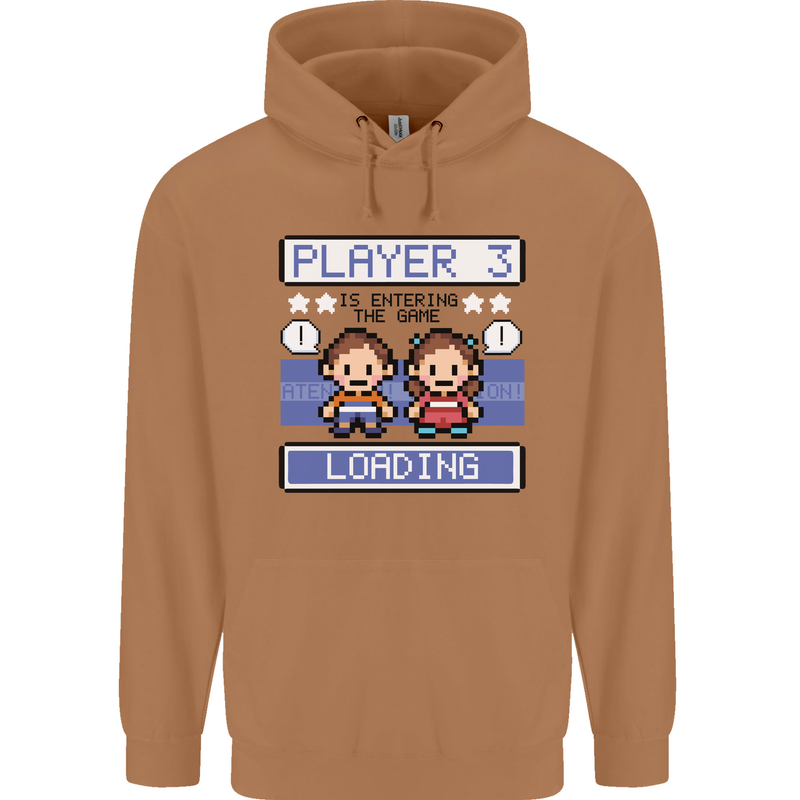 Baby Pregnancy Expecting Dad Mum to Be Mens 80% Cotton Hoodie Caramel Latte