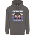 Baby Pregnancy Expecting Dad Mum to Be Mens 80% Cotton Hoodie Charcoal