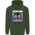 Baby Pregnancy Expecting Dad Mum to Be Mens 80% Cotton Hoodie Forest Green