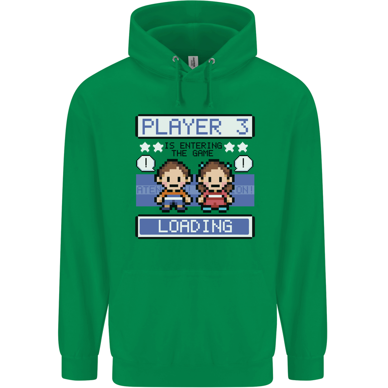 Baby Pregnancy Expecting Dad Mum to Be Mens 80% Cotton Hoodie Irish Green