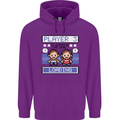 Baby Pregnancy Expecting Dad Mum to Be Mens 80% Cotton Hoodie Purple