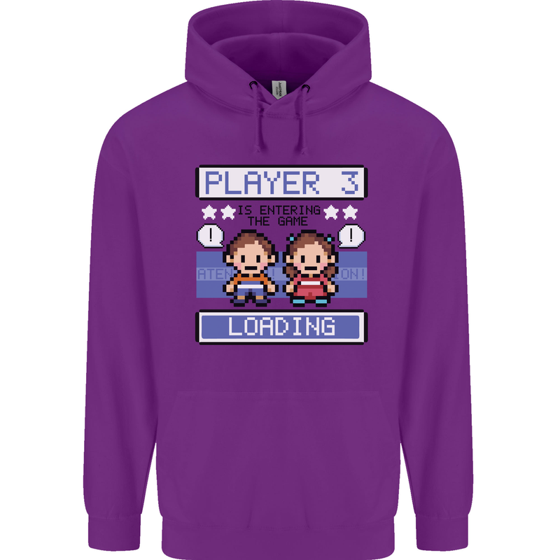 Baby Pregnancy Expecting Dad Mum to Be Mens 80% Cotton Hoodie Purple