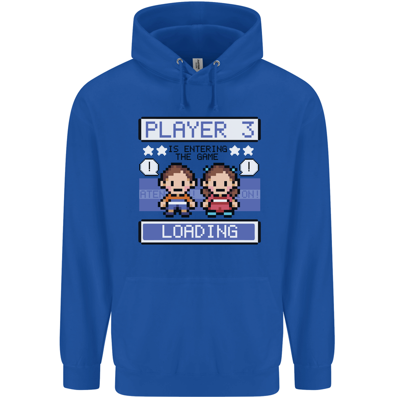 Baby Pregnancy Expecting Dad Mum to Be Mens 80% Cotton Hoodie Royal Blue