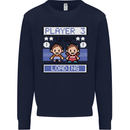 Baby Pregnancy Expecting Dad Mum to Be Mens Sweatshirt Jumper Navy Blue