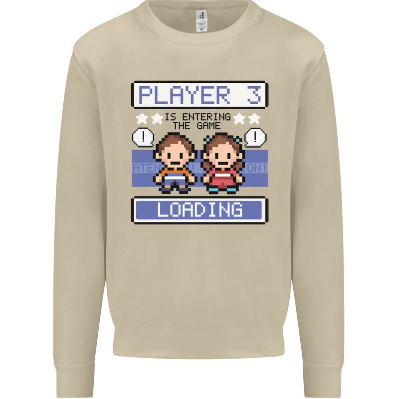 Baby Pregnancy Expecting Dad Mum to Be Mens Sweatshirt Jumper Sand
