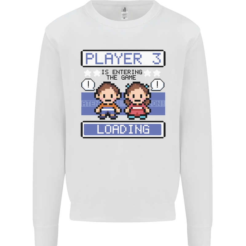 Baby Pregnancy Expecting Dad Mum to Be Mens Sweatshirt Jumper White