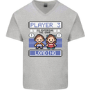 Baby Pregnancy Expecting Dad Mum to Be Mens V-Neck Cotton T-Shirt Sports Grey