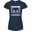 Baby Pregnancy Expecting Dad Mum to Be Womens Petite Cut T-Shirt Navy Blue