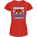 Baby Pregnancy Expecting Dad Mum to Be Womens Petite Cut T-Shirt Red