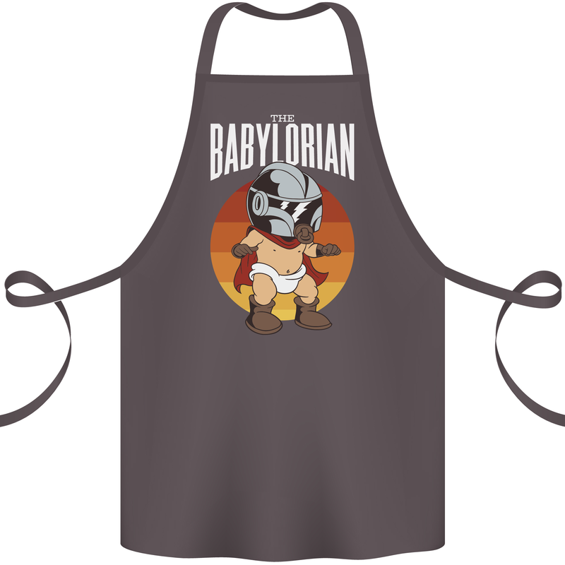 Babylorian Funny Baby Infant Toddler Parody Cotton Apron 100% Organic Dark Grey