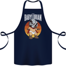 Babylorian Funny Baby Infant Toddler Parody Cotton Apron 100% Organic Navy Blue