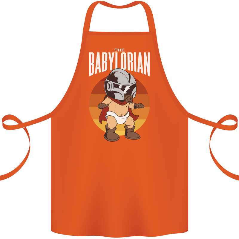 Babylorian Funny Baby Infant Toddler Parody Cotton Apron 100% Organic Orange