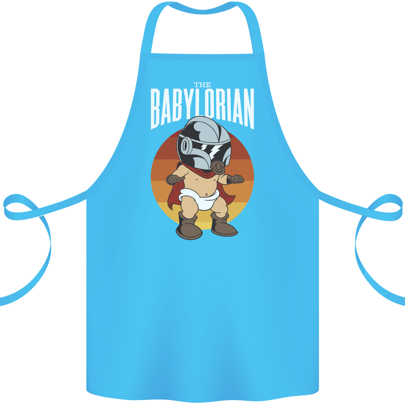 Babylorian Funny Baby Infant Toddler Parody Cotton Apron 100% Organic Turquoise