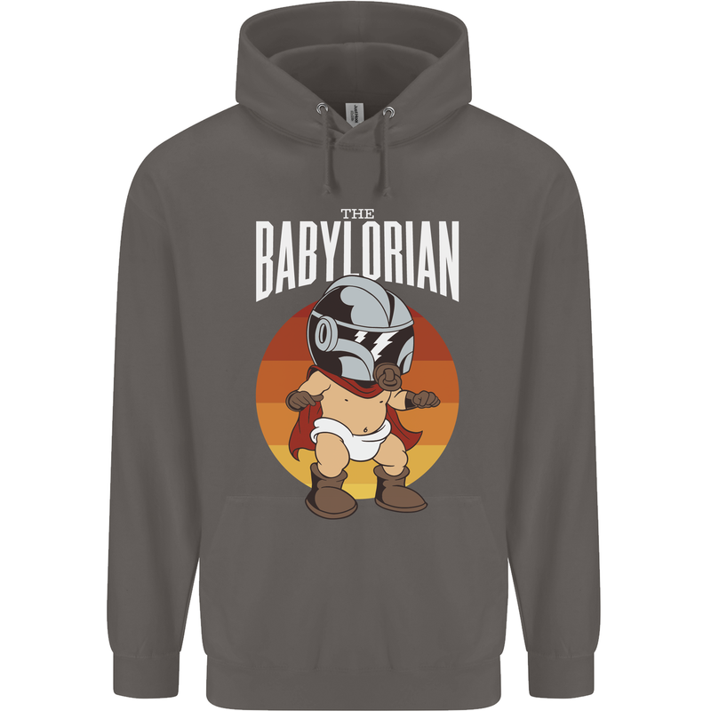 Babylorian Funny Baby Infant Toddler Parody Mens 80% Cotton Hoodie Charcoal