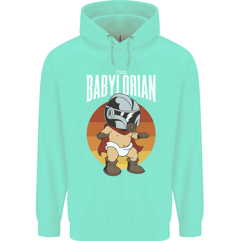 Babylorian Funny Baby Infant Toddler Parody Mens 80% Cotton Hoodie Peppermint