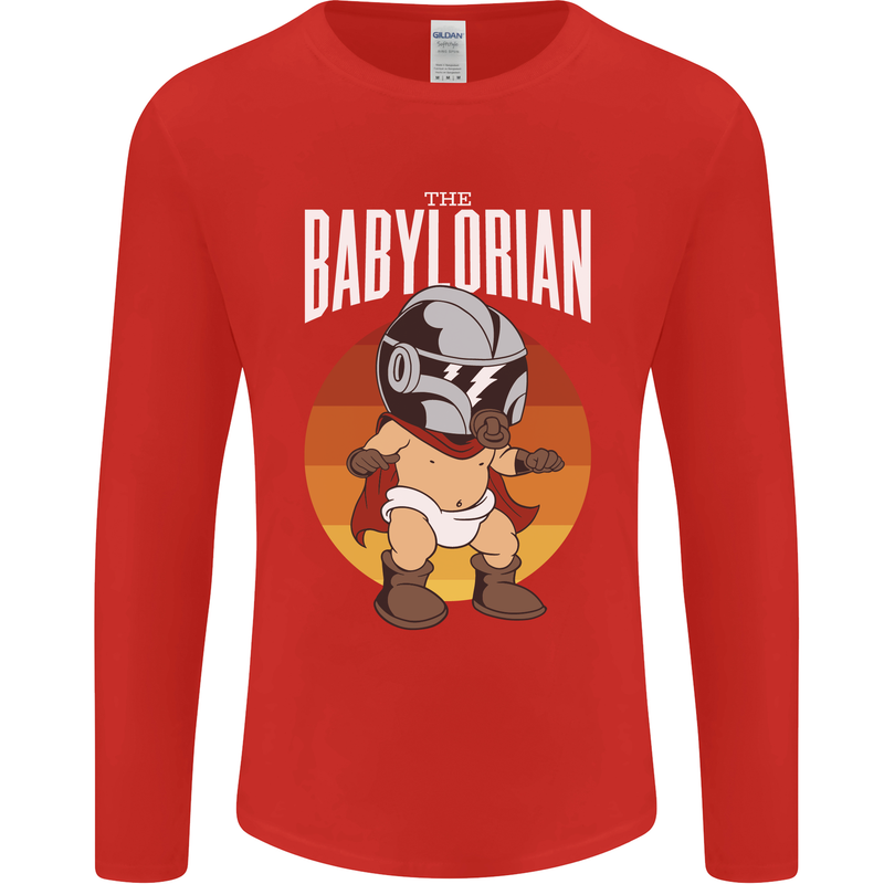 Babylorian Funny Baby Infant Toddler Parody Mens Long Sleeve T-Shirt Red