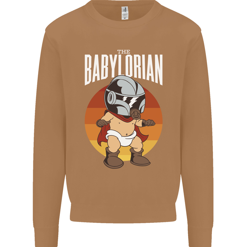 Babylorian Funny Baby Infant Toddler Parody Mens Sweatshirt Jumper Caramel Latte