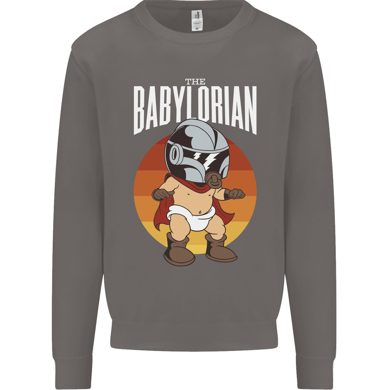 Babylorian Funny Baby Infant Toddler Parody Mens Sweatshirt Jumper Charcoal