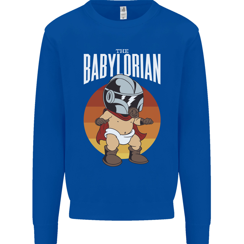 Babylorian Funny Baby Infant Toddler Parody Mens Sweatshirt Jumper Royal Blue