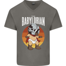 Babylorian Funny Baby Infant Toddler Parody Mens V-Neck Cotton T-Shirt Charcoal