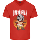 Babylorian Funny Baby Infant Toddler Parody Mens V-Neck Cotton T-Shirt Red