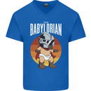 Babylorian Funny Baby Infant Toddler Parody Mens V-Neck Cotton T-Shirt Royal Blue