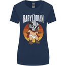 Babylorian Funny Baby Infant Toddler Parody Womens Wider Cut T-Shirt Navy Blue