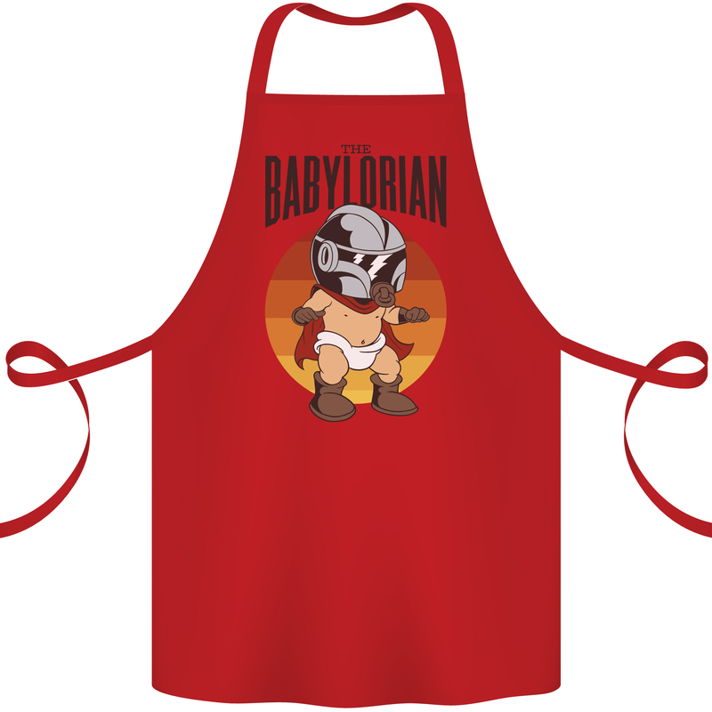 Babylorian Funny Baby Toddler Infant Parody Cotton Apron 100% Organic Red